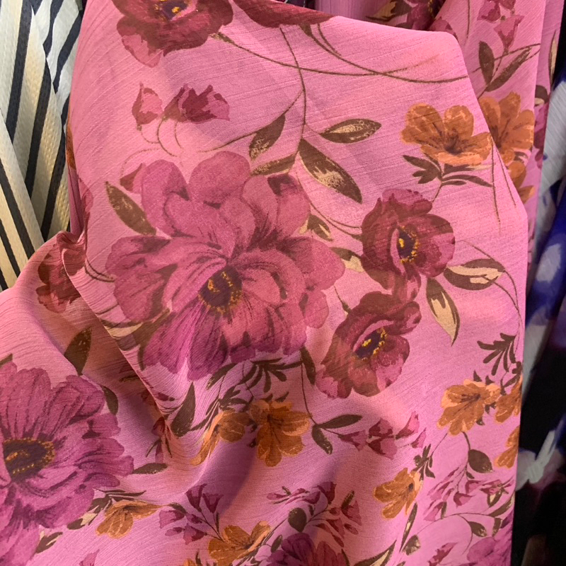 kain sifon yoryu motif bunga - kain sifon motif - kain sifon