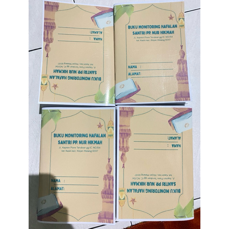

Buku setoran tahfidz custom