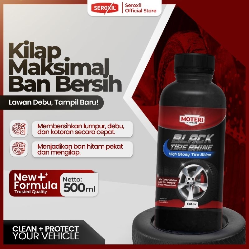 Moteri BLACK TIRE SHINE Semir Pengkilap & Penghitam Ban Body Motor & Mobil Botol 500ml