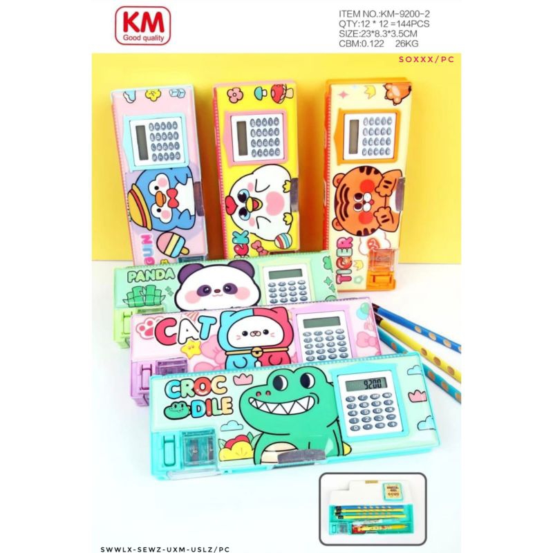

SQ Kotak Pensil Magnet KM-9200/Kotak Pensil 2 Serutan Lubang/Per Pcs