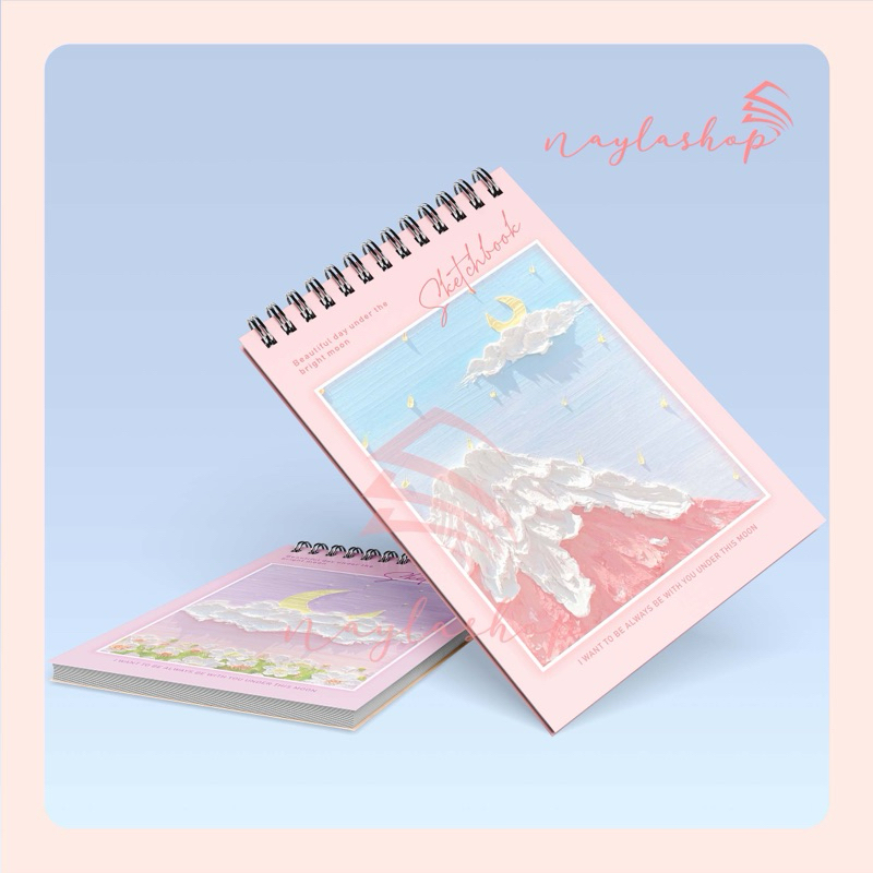 

[READY] Sketchbook A6 Buku Gambar Vertikal Jilid Spiral Aesthetic Buku Sketsa 40 Lembar /80 Halaman