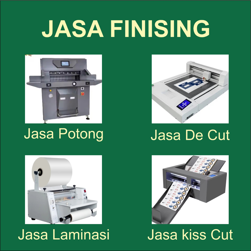 

JASA laminasi, kiss cut, de cut jasa potong