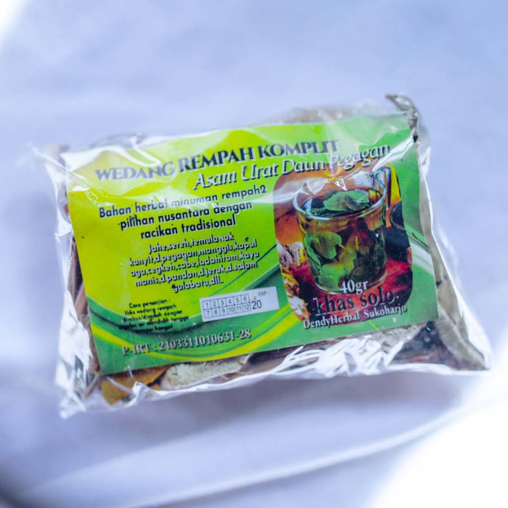 

Wedang/jamu ASAM URAT DAUN PEGAGAN Rempah /Herbal 1Bks/pcs