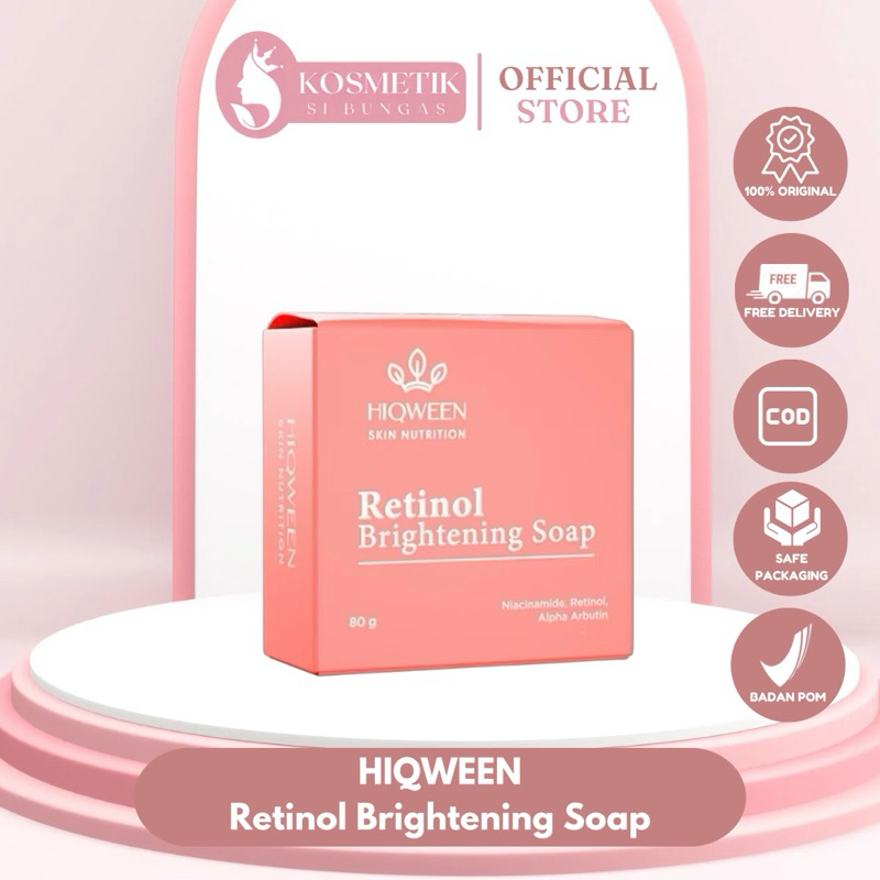 ❤️ KOSMETIKSIBUNGAS ❤️ [READY] HIQWEEN RETINOL BRIGHTENING SOAP - FACIAL WASH SABUN CUCI MUKA PEMUTI