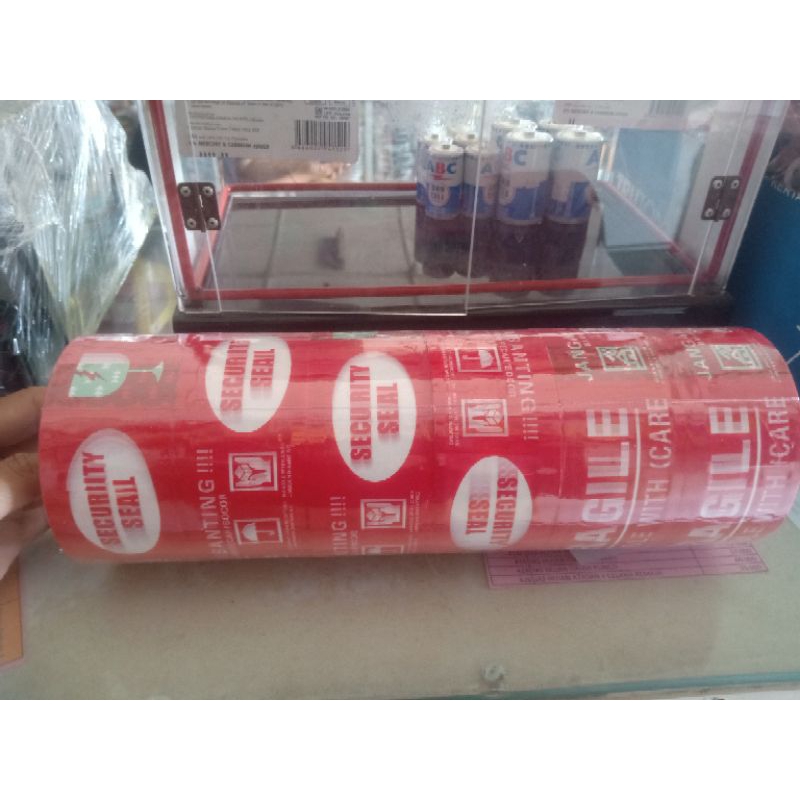 

LAKBAN FRAGILE MERAH MERK "IKERO