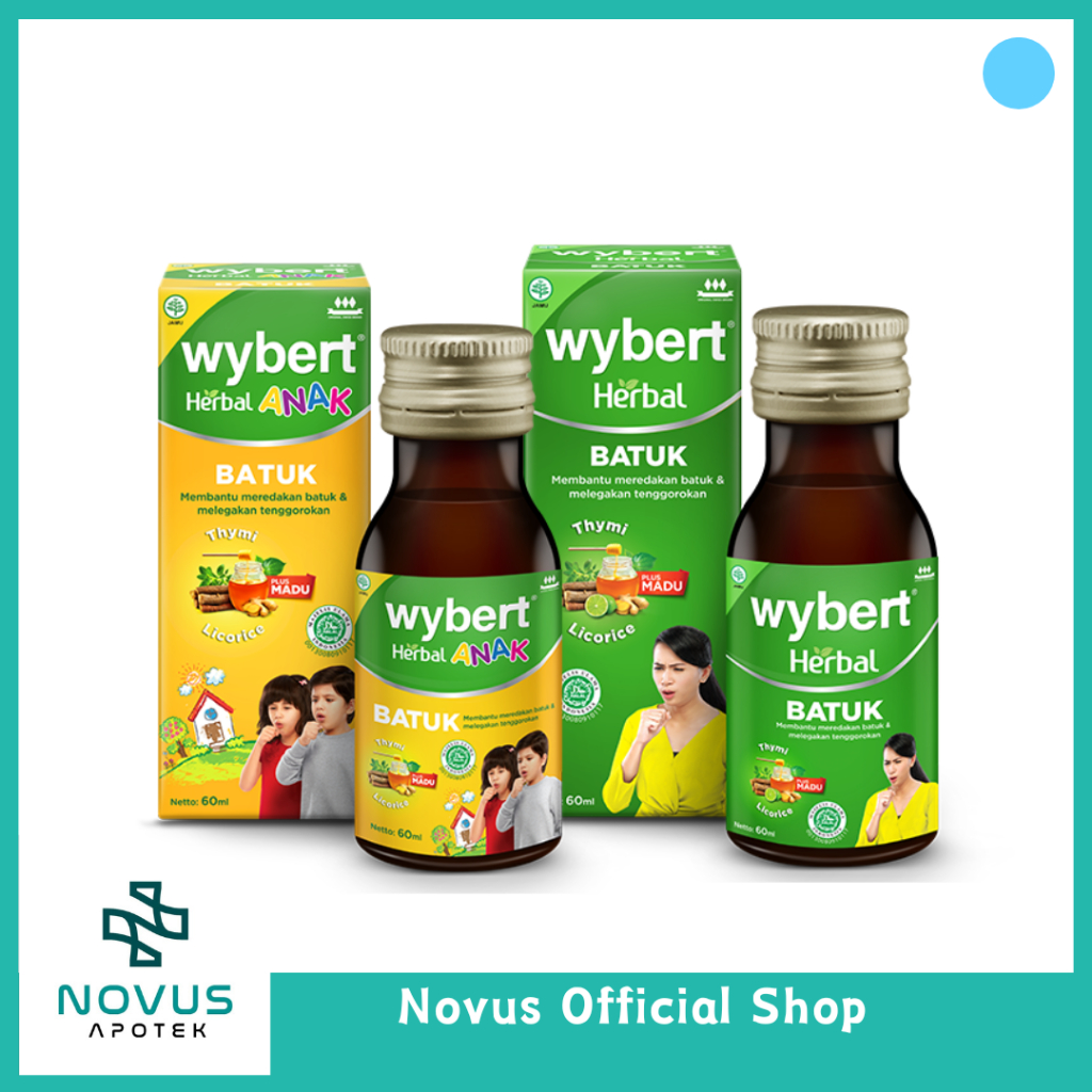 WYBERT Herbal Batuk Plus Sirup Dewasa dan Anak 60 ml - Meredakan Batuk & Masuk Angin