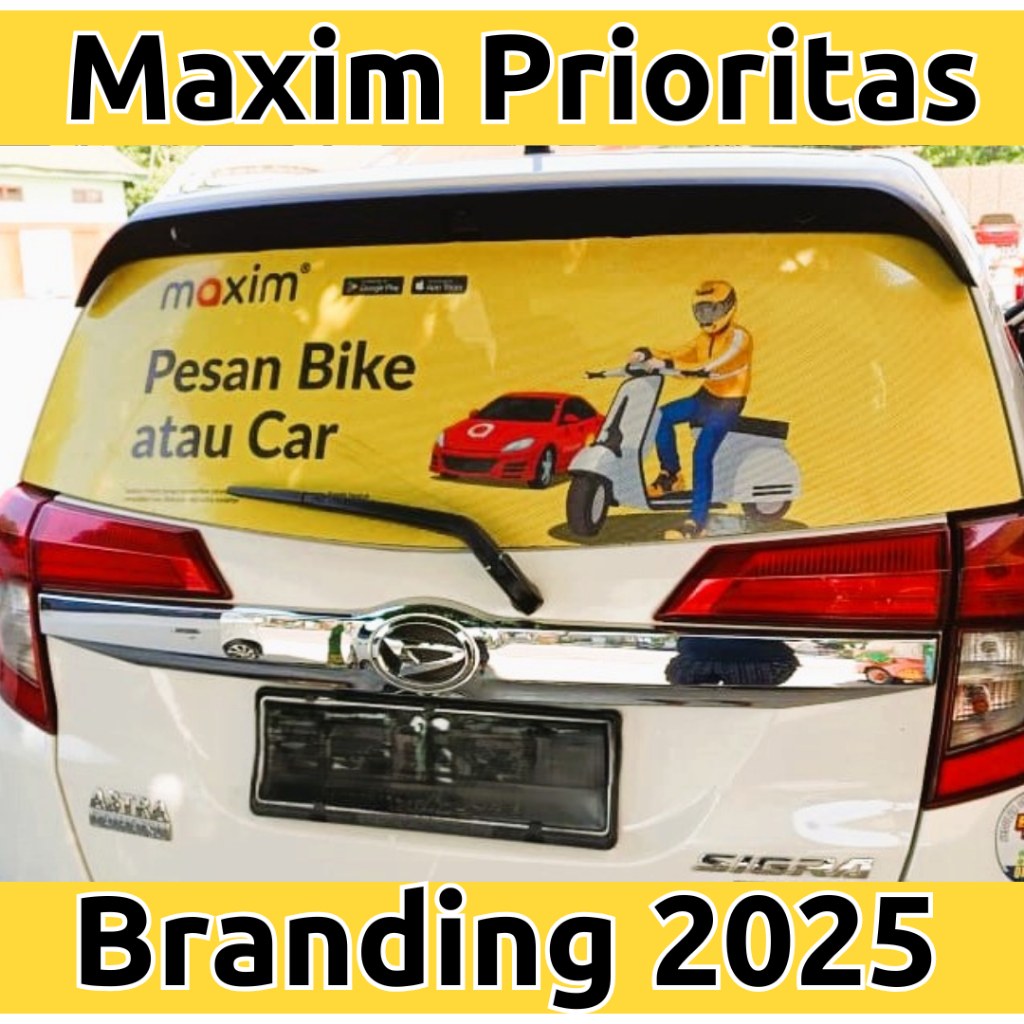 STIKER MAXIM PRIORITAS KACA BELAKANG 2025