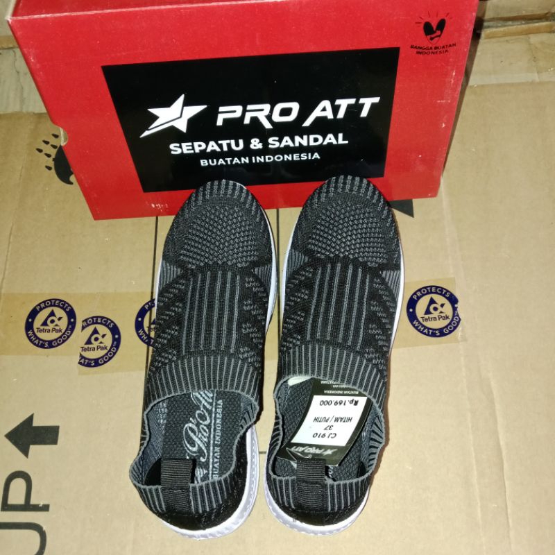 PRO ATT ~ CJ 910 sepatu slip on // sepatu hitam wanita pria