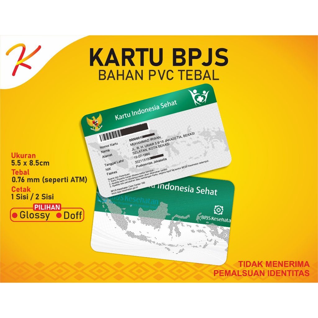 

Cetak Kartu ID CARD Custom/satuan