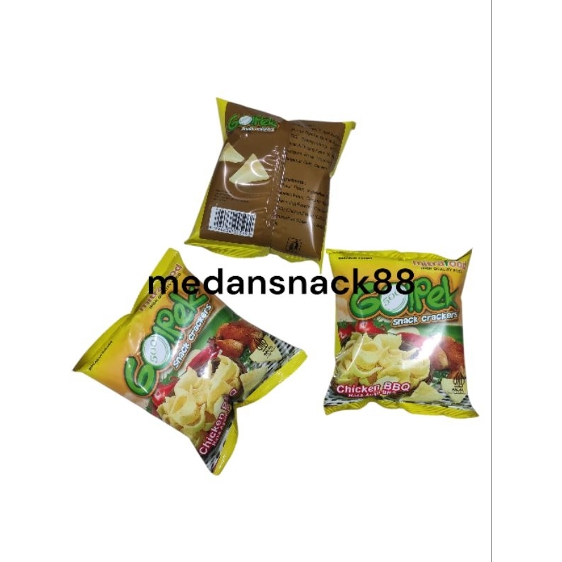 

(Kemasan besar) Kerupuk Rasa Ayam BBQ "GOPEK" (KEMASAN 280 gr . ECERAN 2000)
