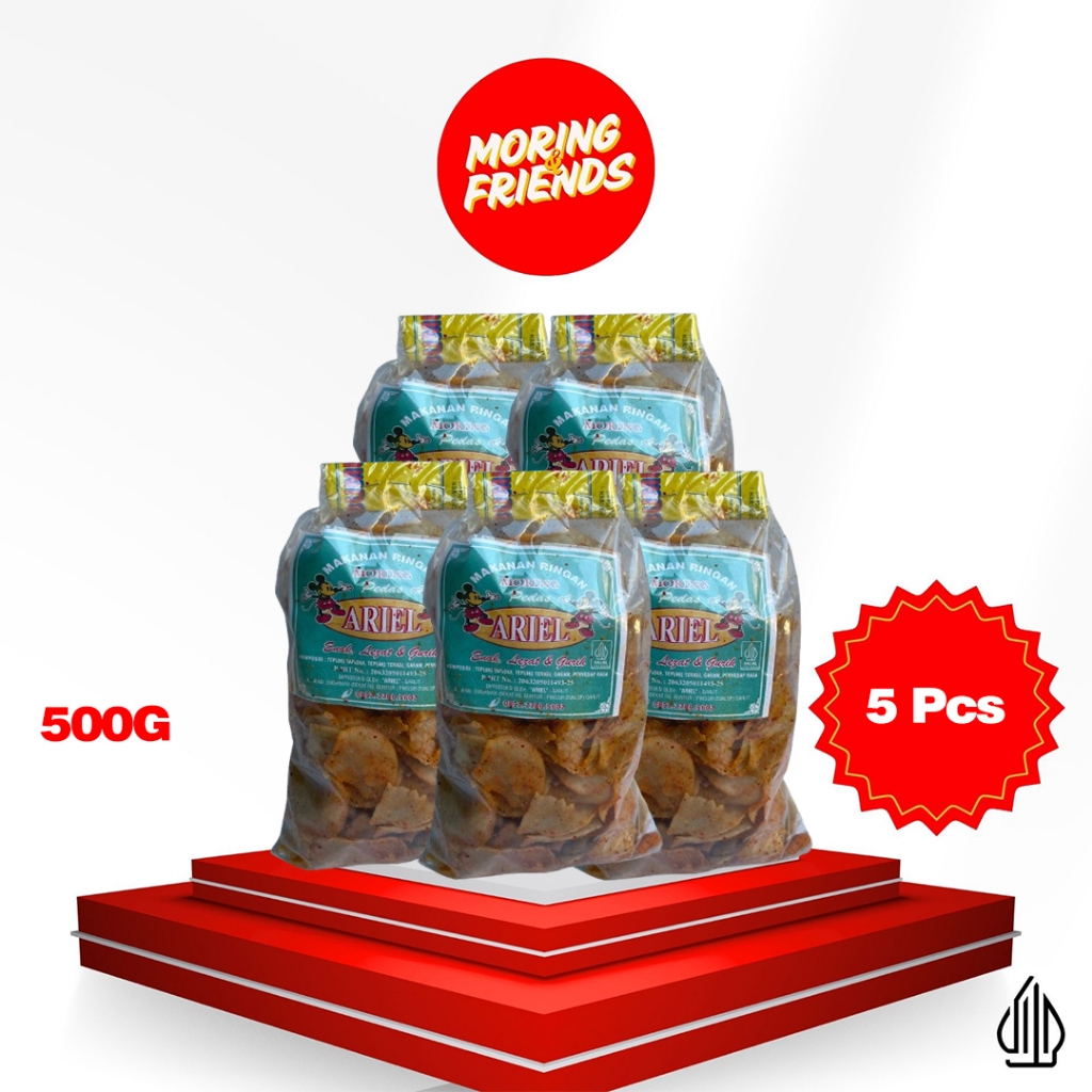 

[5 PCS] KERIPIK MORING PEDAS GURIH / KRIPIK MOLRING CIMOL KERING PEDAS MURAH 500G