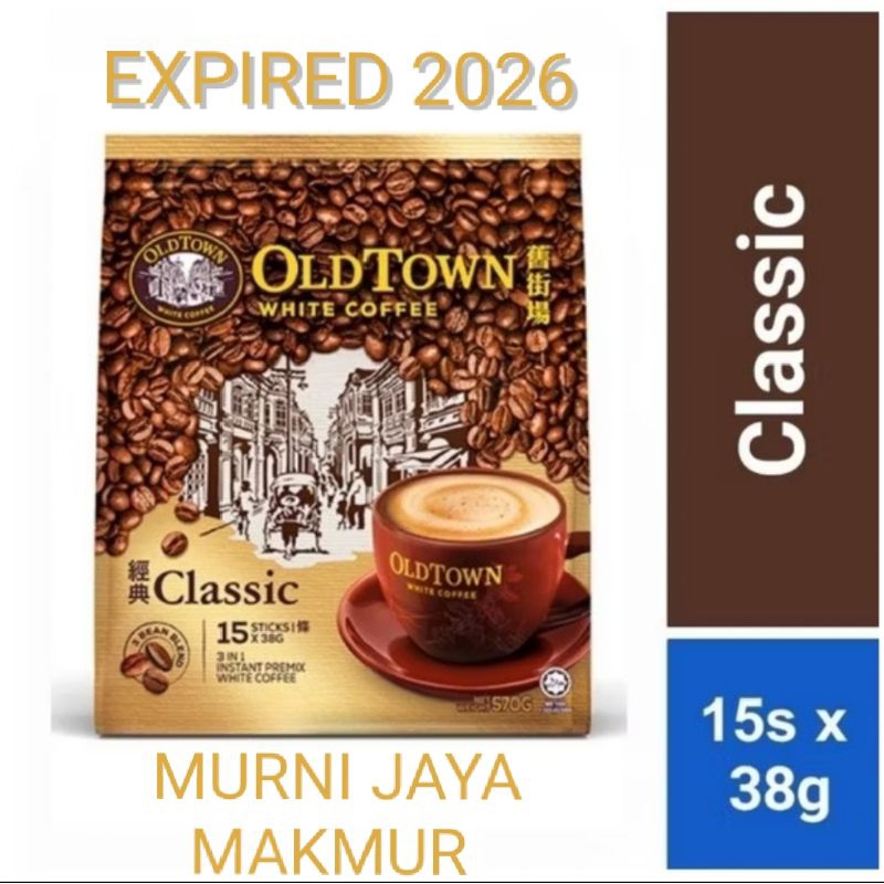

OLDTOWN WHITE COFFEE CLASSIC 3 in 1 15 SACHET x 38 GRAM/ OLD TOWN WHITE COFFEE CLASSIC