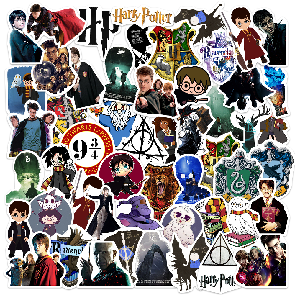

50pcs Harry Potter Anti Air Stiker Waterproof untuk Motor Helm Buku Journal Koper Casing Laptop Botol Minum Hadiah Anak