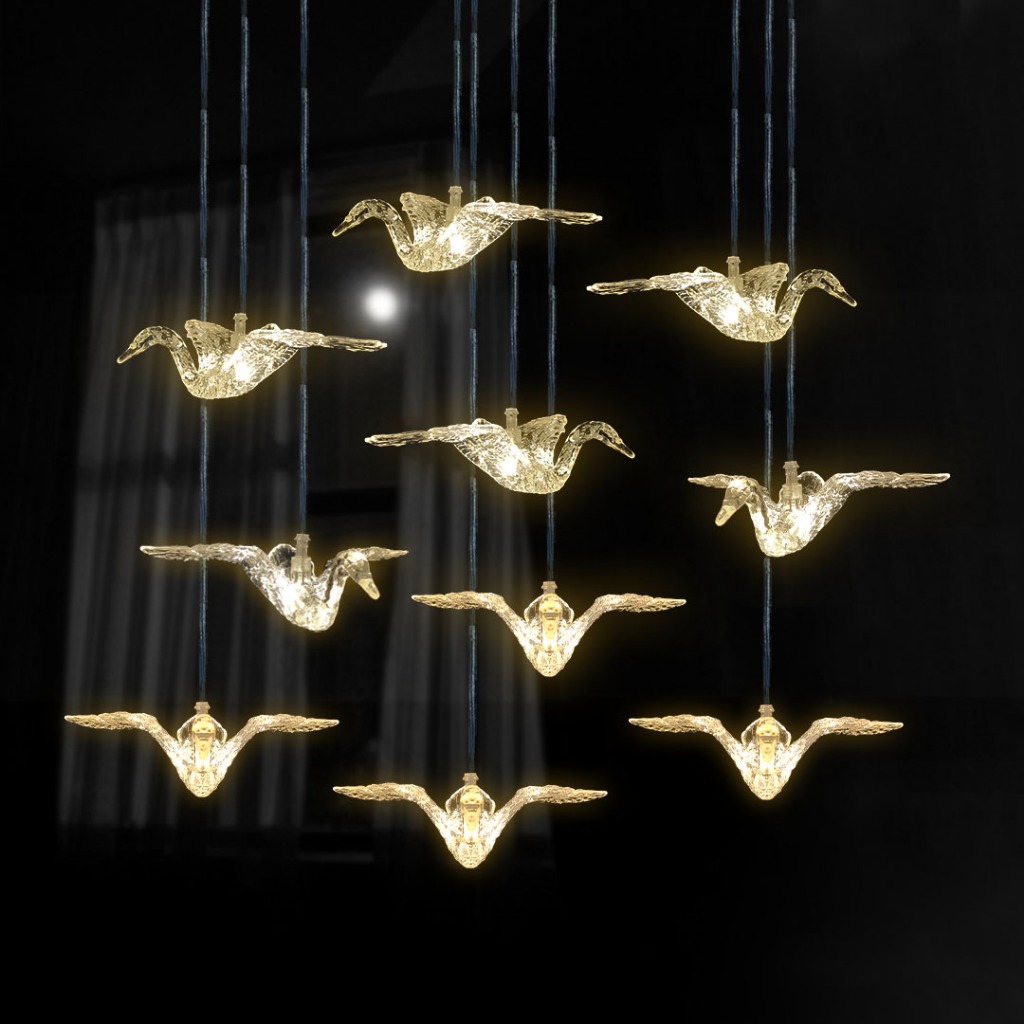 (GRIFFIN) Lampu Angsa Akrilik 1 set / Acrylic isi 10 - Lampu gantung dekorasi pelaminan wedding