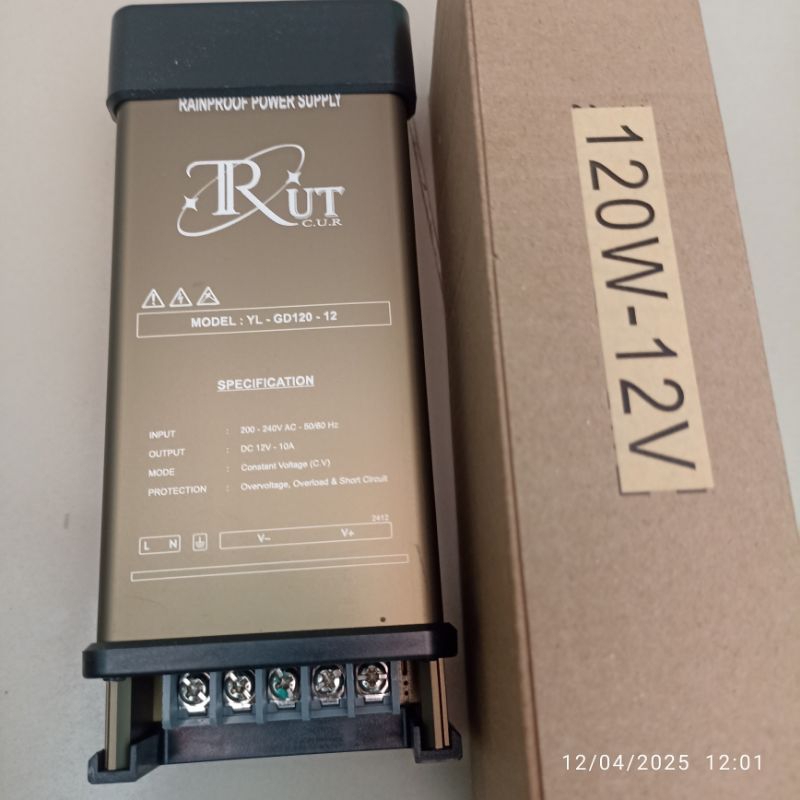 Adaptor / Power Supply 10A 120w DC 12V Outdoor / Rain Proff