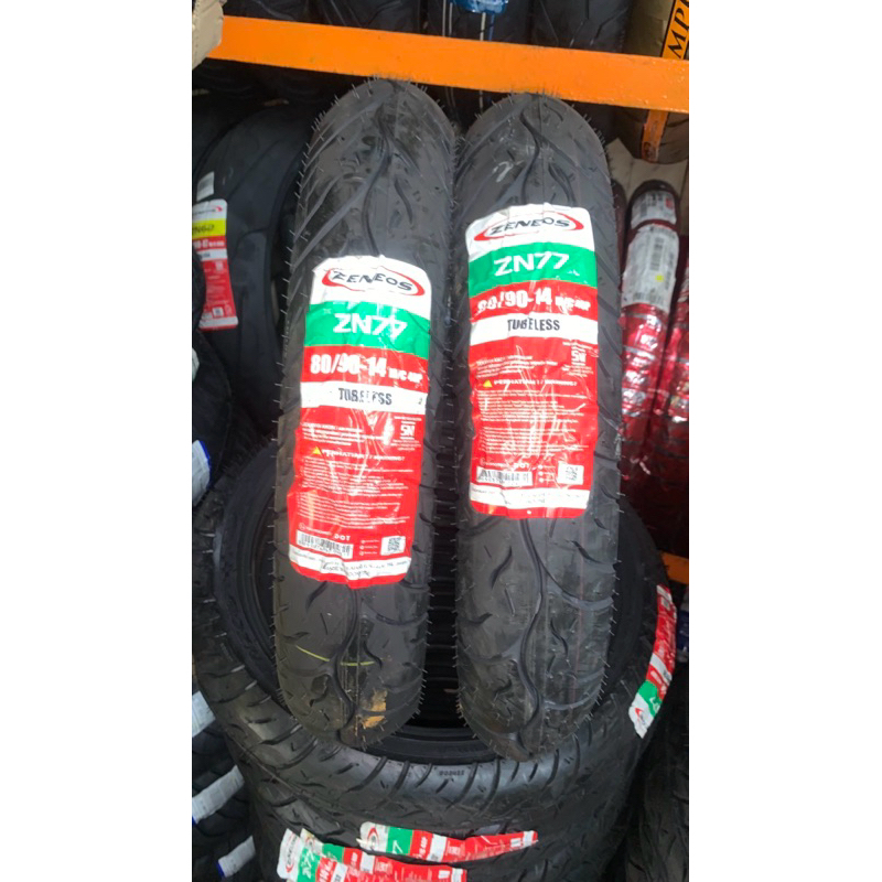 BAN LUAR ZENEOS ZN77 80/90-14 TUBELESS. BAN DEPAN VARIO,SPACY,GENIO,BEAT.