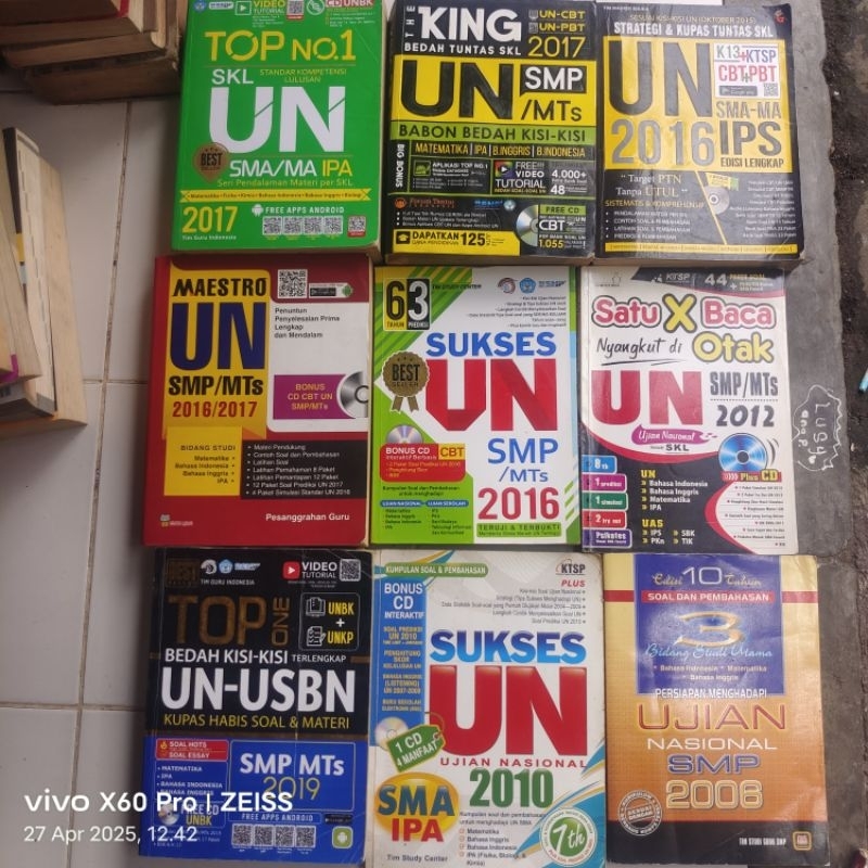 BUKU TOP SKL UN SMA-KING UN SMP-STRATEGI KUPAS UN SMA-MAESTRO UN SMP-TOP UN -USBN SMP-SUKSES UN SMP-