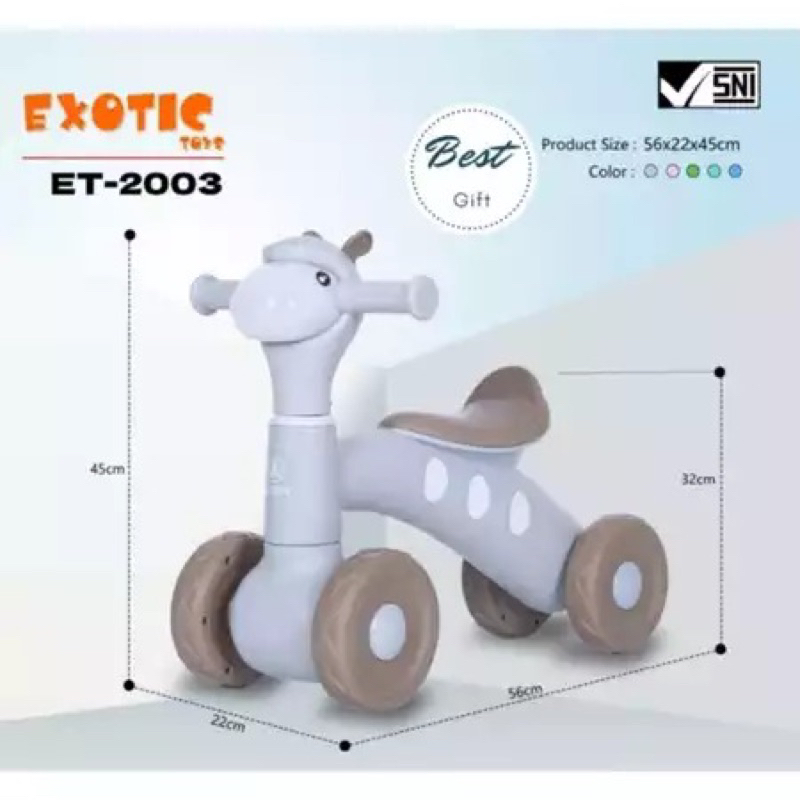 SEPEDA ANAK TERBARU BALANCE BIKE ET 2003 MUSIK & LAMPU // ET 2010 MOTIF PANDA MUSIK DAN LAMPU // ET 