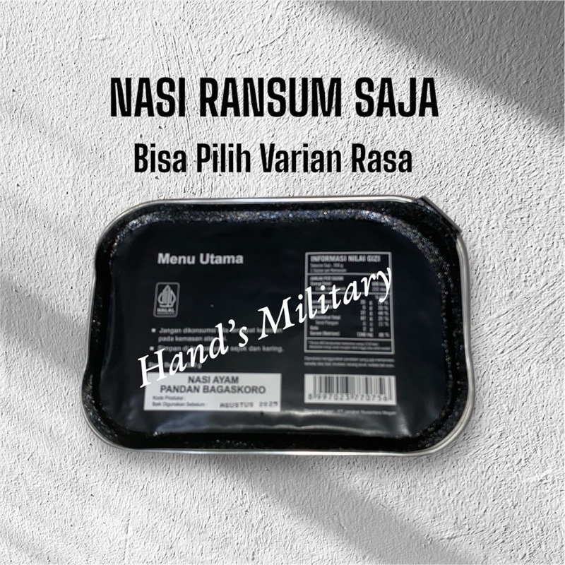 ( NASI SAJA ) nasi ransum TNI Exp Agustus 2025