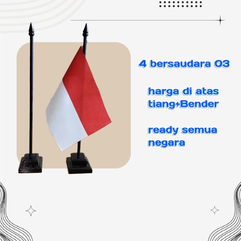 

tiang bendera meja tatakan kotak ready stok