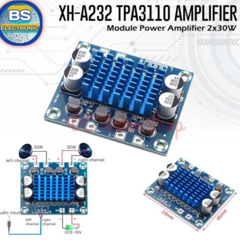 Modul Amplifier  Stereo Tpa 3110