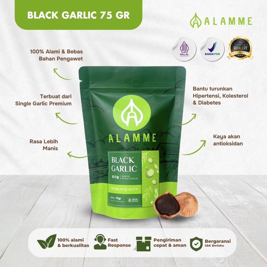 

Alamme - Black Garlic Bawang Hitam Tunggal Premium Alamme 75 Gram