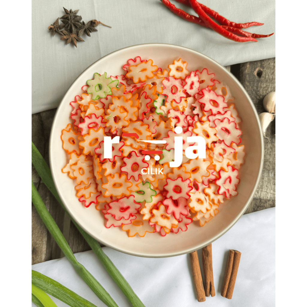 

Kerupuk Bawang Tersanjung/Bintang Warna Warni Berkualitas !!! 1 Kg; 500 gram dan 250 Gram