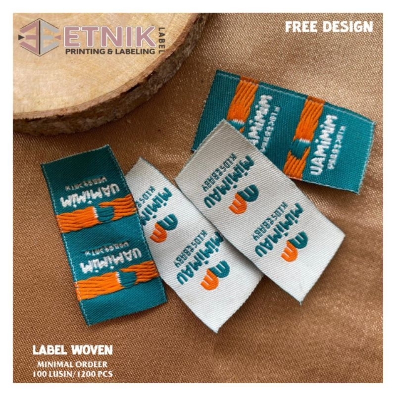 

WOVEN DAMASK UK 1,2x4cm label woven/label distro/ label elegan/free desain