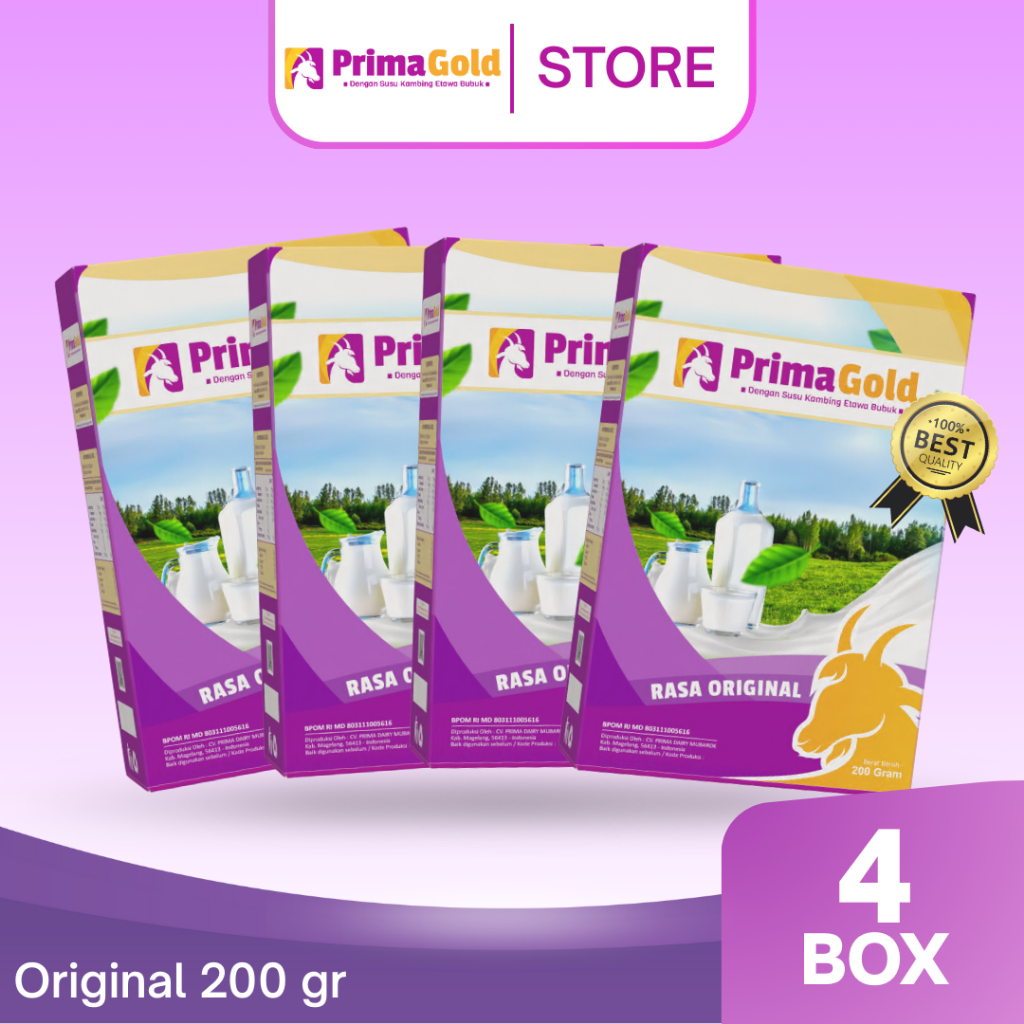 

SUSU PRIMAGOLD 4 BOX SUSU KAMBING ETAWA 200G / PRIMA GOLD SUSU KAMBING ETAWA