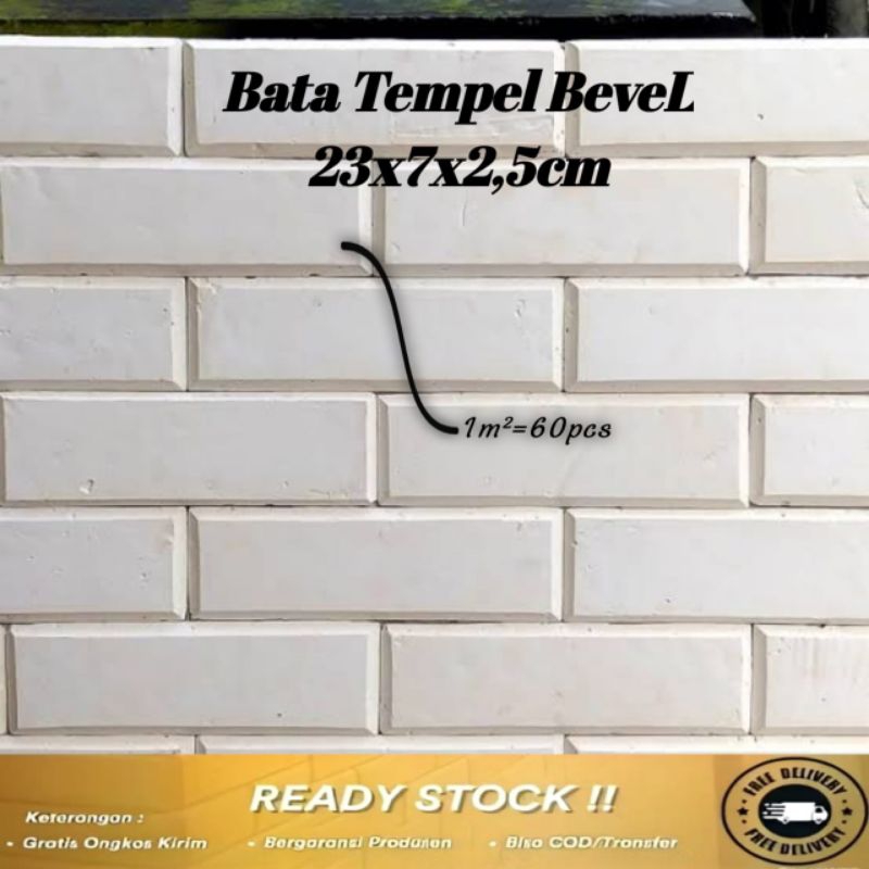BATA TEMPEL BEVEL PUTIH SUPER HALUS