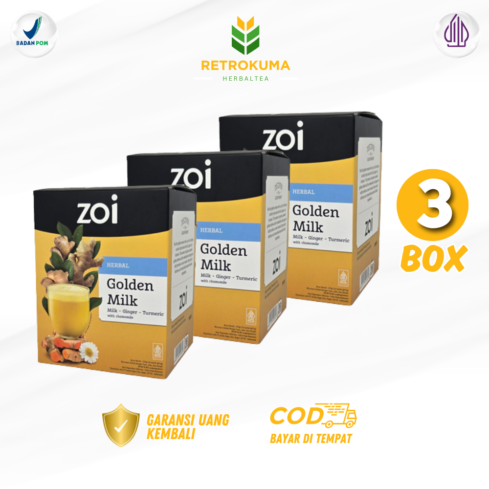 

[ PAKET 3 BOX ] ZOI GOLDEN MILK Susu Kambing Etawa Jahe Kunyit - Paket 3 Box (30 Sachet) Lebih Hemat