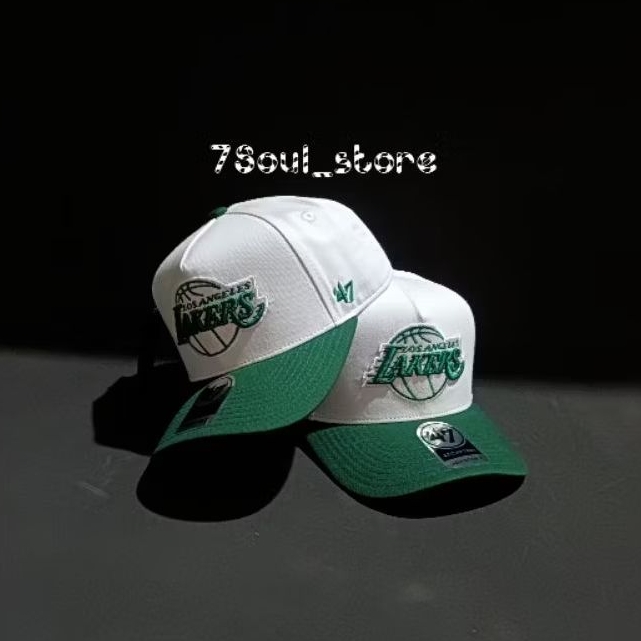 Topi Lakers Hijau Putih / Club Basketball Full Tag Premium