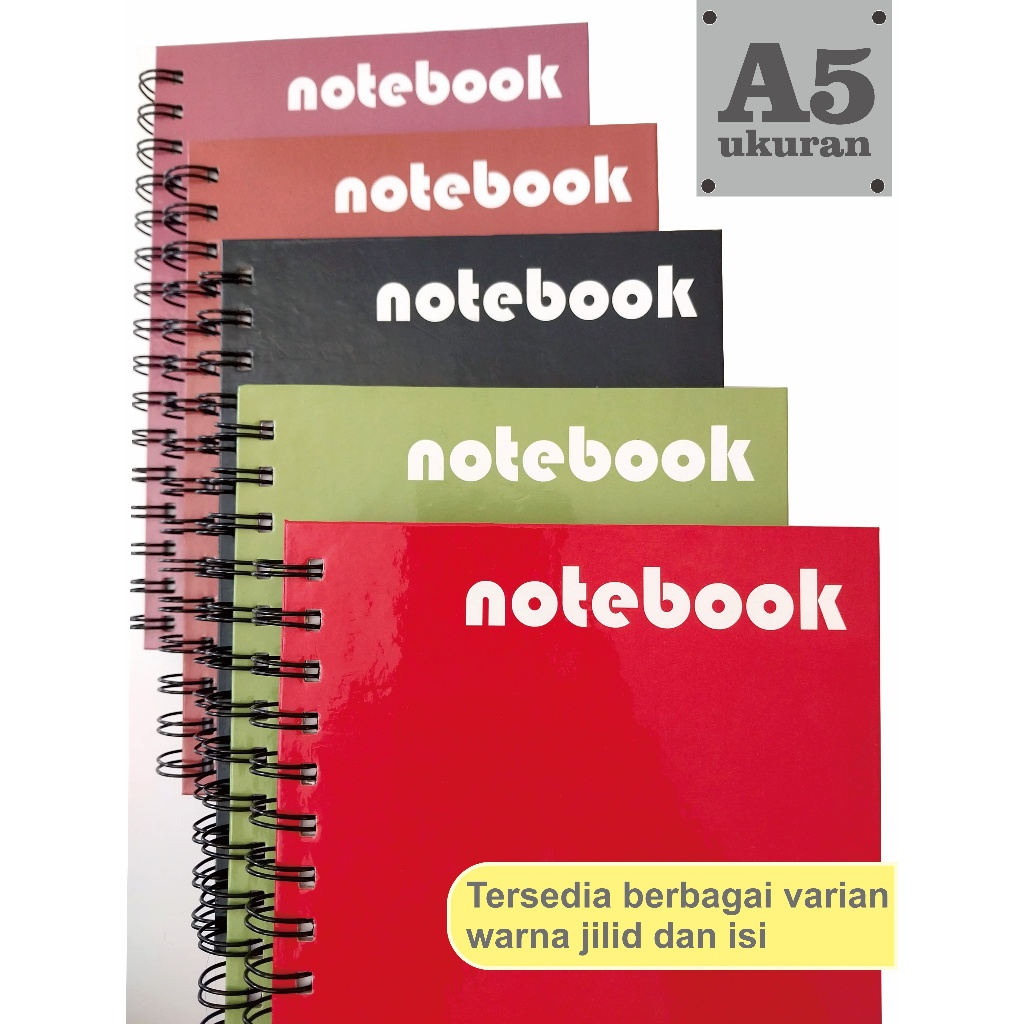 

Note Book A5 | Buku tulis Tebal | 100 lembar / 200 halaman | Hardcover depan belakang | Buku tulis Tebal | Jilid Glossy | Jilid dilaminasi