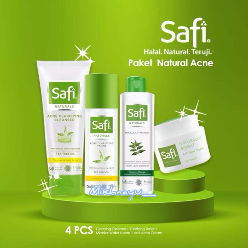 Safi Naturals Acne Mattifying Tea Tree Oil Paket Lengkap isi 4 pcs
