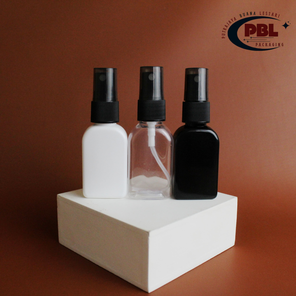 Botol Spray 30ml Kotak PET / Botol Face Mist Spray 30ml Kotak Tebal / Botol Plastik Spray 30ml Kotak