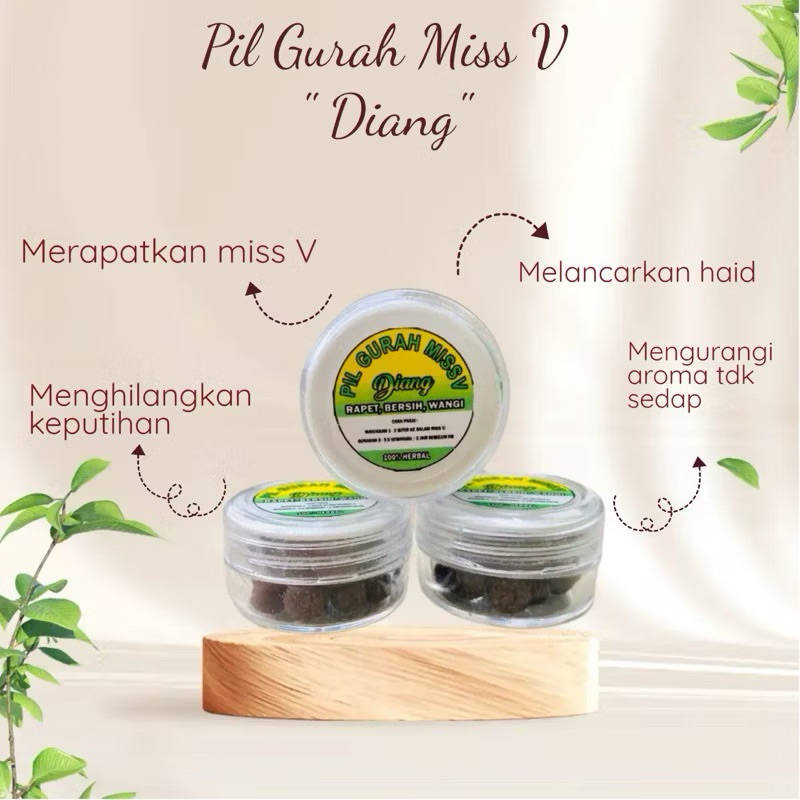 PIL GURAH MISS V DIANG /HERBAL PIL WANITA DAYAK/PIL HERBAL KEWANITAAN/PIL PERAPAT MISSV/RAMUAN DAYAK