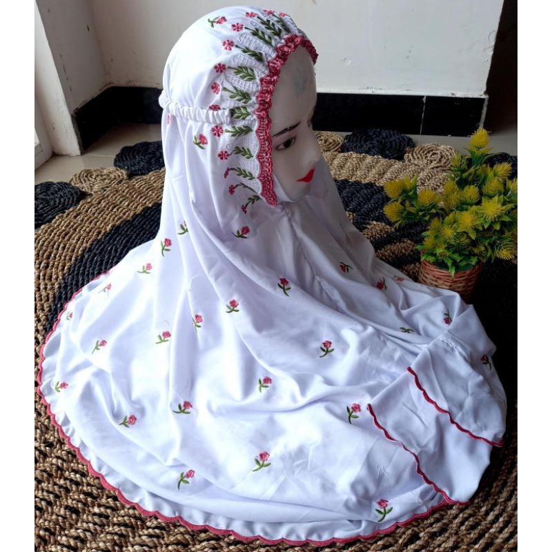 MUKENA Katun POLINO Seribu Bunga Terusan Dewasa