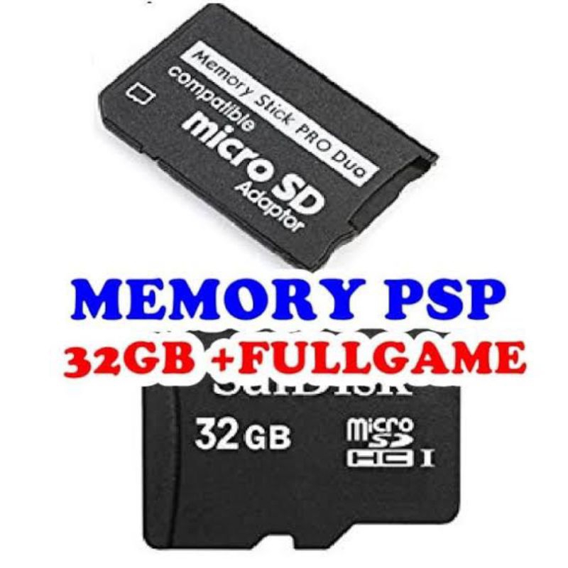 memory psp sony 1000/2000/3000 32GB 60 games free 120 thema