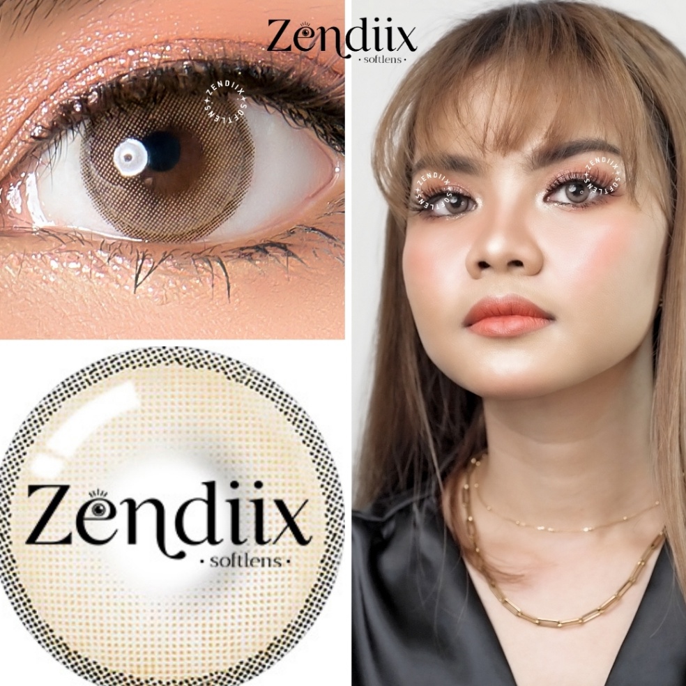 55 siap kirim Softlens NEW MORE DUBAI Warna OCRE BROWN 145mm Normal Minus