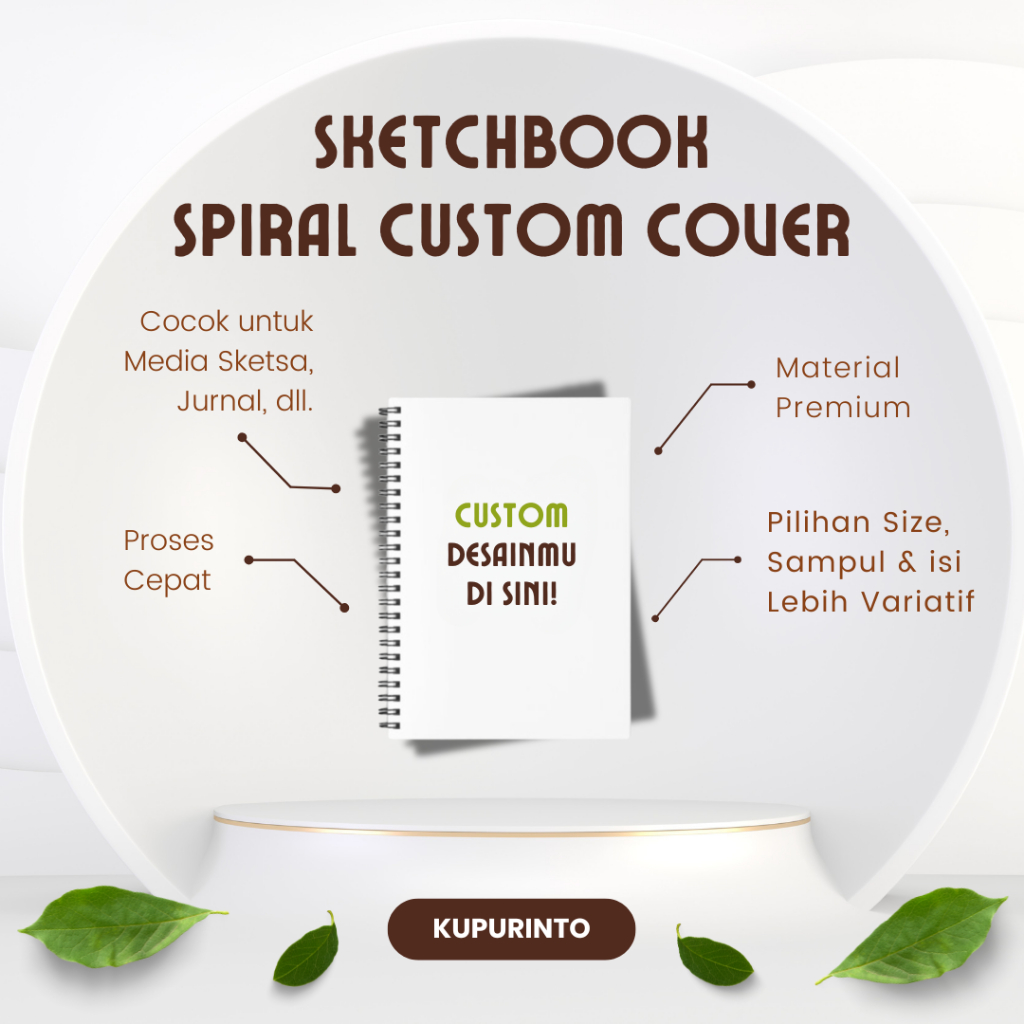 Sketchbook Spiral Custom | Buku Gambar Sketsa Vintage Aesthetic | Sketchbook A6 A5 A4 100 Halaman / 
