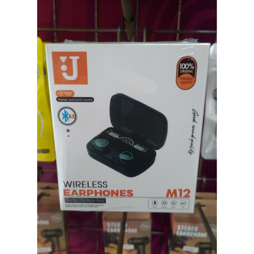 Handsfree Bluetooth TWS M12Wireless 5.3 Earphone Headset