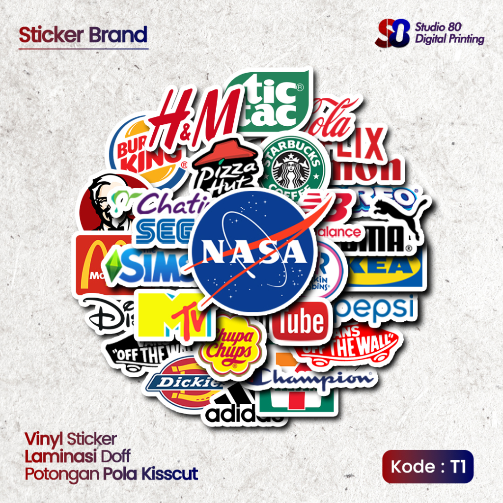 

Sticker Pack Logo Brand Premium - Bahan Vinyl + Laminasi 26 Pcs