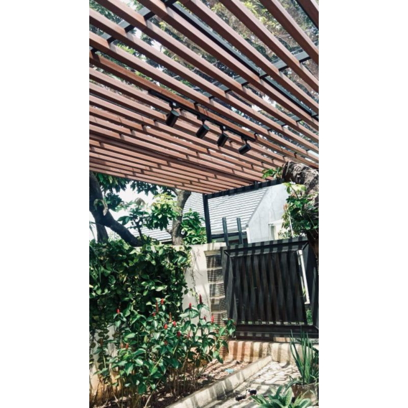 kanopi kisi kisi solarflat 1,2mm balok wpc