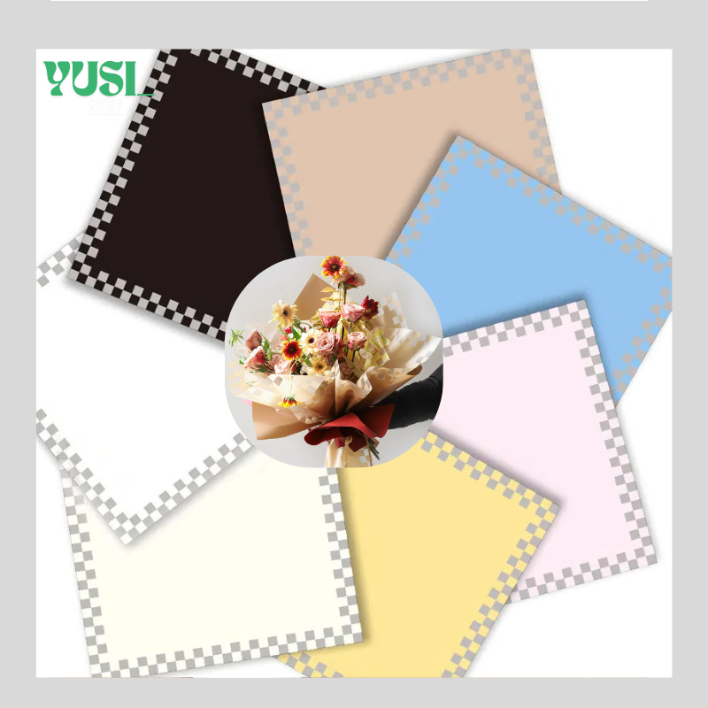 

Kertas Bunga Motif Kotak kotak Flower Wrapping Paper Square Pattern Cellophane KB088