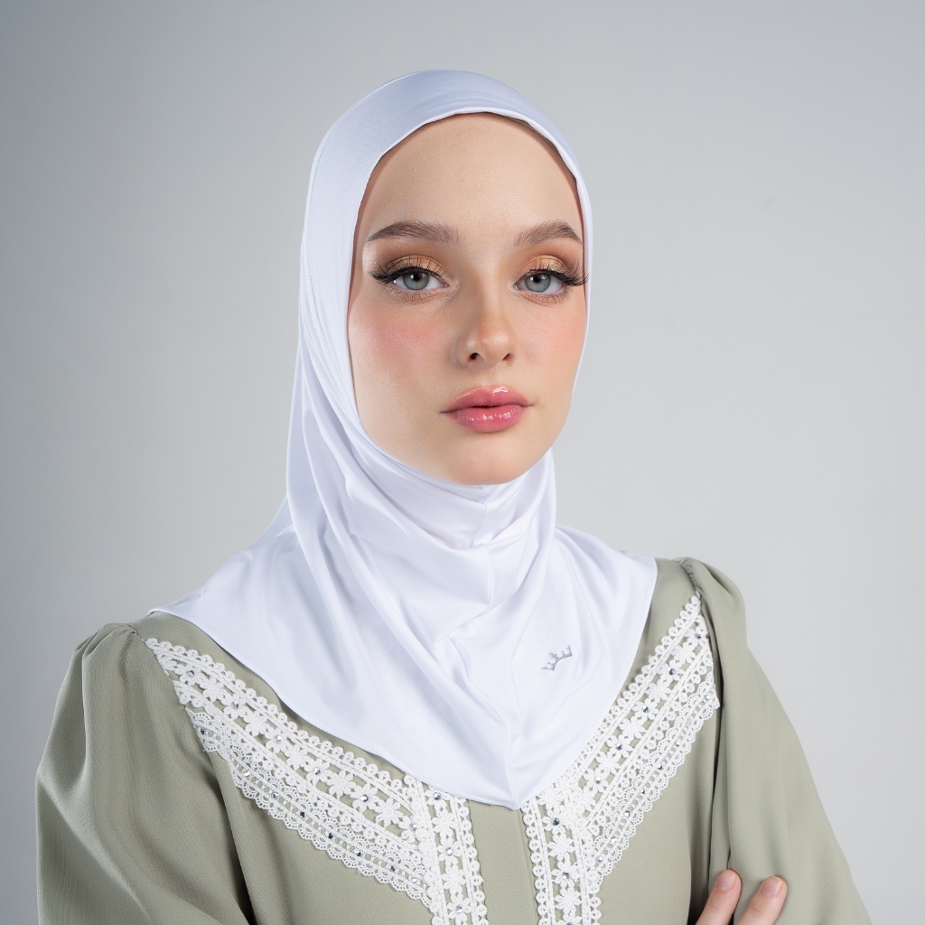 MANDJHA Bergo Ruby White By IVAN GUNAWAN - Daily Hijab Bergo ORIGINAL MANDJHA
