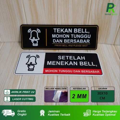 

Signage Akrilik Tekan Bel Ukuran 30 X 10 Signboard Tekan Bel Setelah Menekan Harap Tunggu Dan Bersabar
