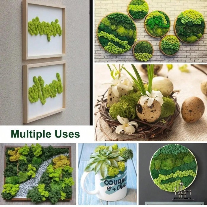 Lumut Palsu Moss Lumut Kering Aplikasi Multi-Adegan Lumut Palsu Hiastanaman Dekorasi Taman Aesthetic