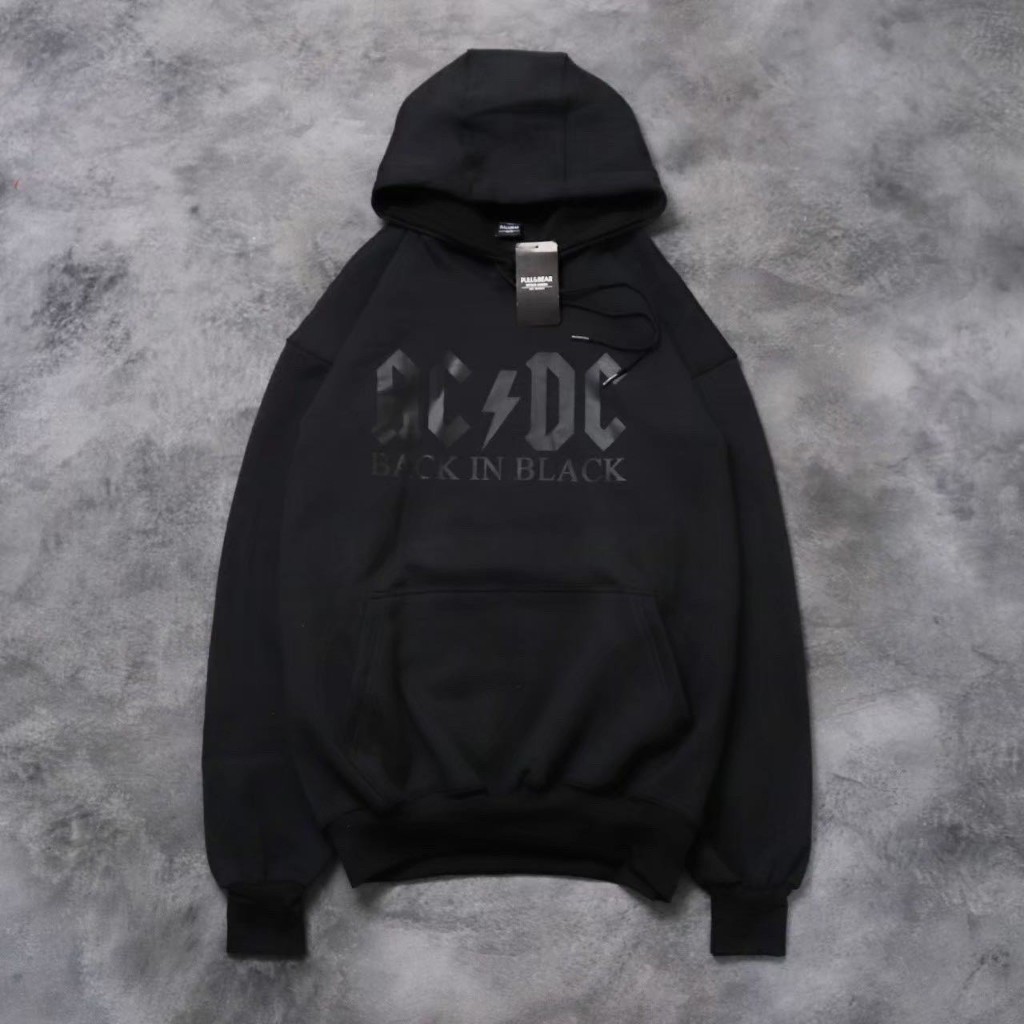 Hoodie ACDC Black In Black Unizex Pria Wanita