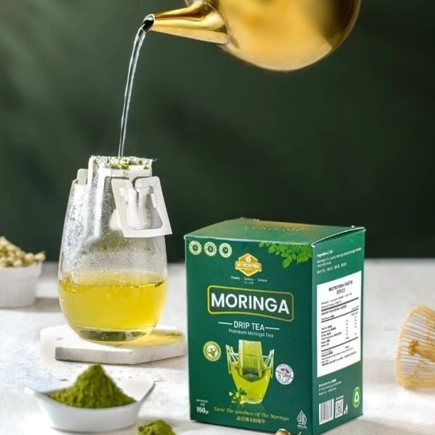 

[READY STOCK] TEH DAUN KELOR ORGANIK (LA MORINGA DRIP TEA ) ISI 10 SACHET 50 GR | TEA TEH KAYA ANTIOKSIDANT, ASI BOOSTER (RASA NIKMAT 100%), ANTI AGING, ANTI KANKER, ANTI INFLAMASI, ANTI DIABETES, ANTI STRESS, MULTIVITAMIN