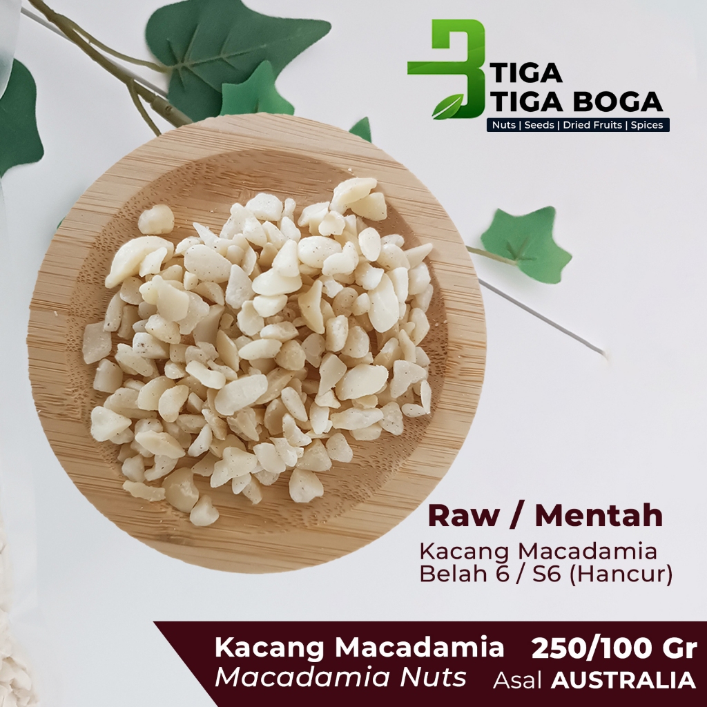 

Kacang Macadamia Hancur Belah 6 Mentah 250 gram / Raw Macadamia Australia